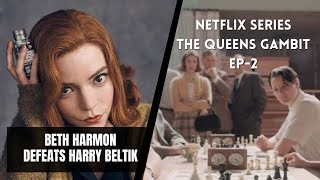 The Queens Gambit Ep 2 Beth Harmon Defeats Harry Beltik  Chess Analysis and Original Game Footage [upl. by Xel]