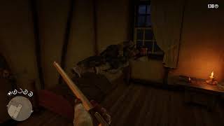 RDR2 1 00 Bug  Floating NPC above his bed [upl. by Fritz]