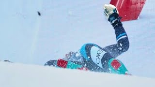 Extreme heavy CRASH Barnabas Szollos at the Kitzbühel Downhill  Abfahrts training 2024 [upl. by Clo891]