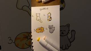 Disegniamo 4 gatti 🐱 disegno tutorial gatti gattini cats cat markers drawing art bebilu [upl. by Kendal]