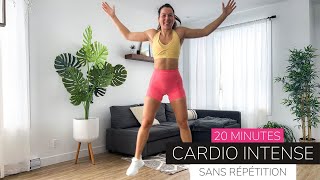 20 MIN Cardio à la maison sans matériel  Intense sans répétition  exercice cardio à la maison [upl. by Eniluap]