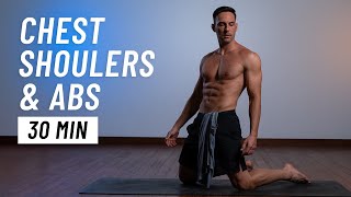 30 Min Chest Shoulder amp Abs Workout At Home No Equipment No Gym [upl. by Lahtnero]