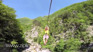 Bovec zipline  canyon Učja SUMMER  8 ziplines [upl. by Melborn]