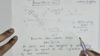 Brewsters Law amp its proof  Waves amp Optics  BSc 2nd year  HPU [upl. by Lais638]