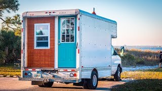 Tour of Our Tiny House Camper Box Truck Conversion [upl. by Atillertse]