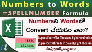 Numbers Convert to Words in Excel  SpellNumber Formula  Very IMP Formula [upl. by Niltyak944]