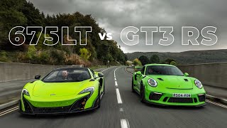 Porsche 911 GT3RS vs McLaren 675LT Spider  Supercar Driver  4K [upl. by Asiar195]