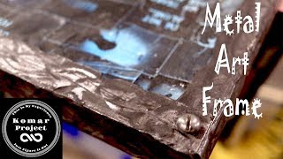 How to Make a Distressed Metal Art Frame for Canvas Painting DIY [upl. by Sad666]