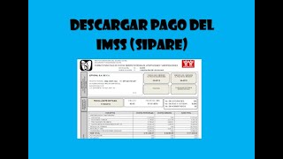 Como Descargar el pago del IMSS Línea de Captura SIPARE 2020 [upl. by Acinoj]