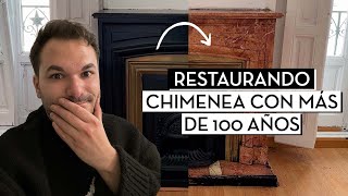 RESTAURACIÓN CHIMENEA DE MÁRMOL ANTIGUA PINTADA [upl. by Arahc]