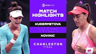 Veronika Kudermetova vs Danka Kovinic  2021 Charleston Final  WTA Match Highlights [upl. by Oniluap]