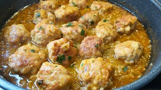 ALBÓNDIGAS DE POLLO en SALSA ESPAÑOLA 🍛 [upl. by Favata]