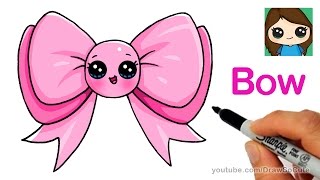 How to Draw a Cute Bow Easy [upl. by Nage]