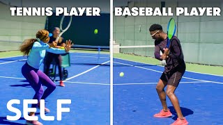 Baseball Players Try To Keep Up With Tennis Players  SELF [upl. by Dona]