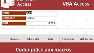 Interactions VBA entre les objets Access [upl. by Eneja743]