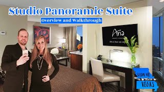 Aria Las Vegas  Studio Panoramic Suite  Overview and Walk Through [upl. by Llennahc776]