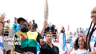 Paris 2024 Olympic Torch unveiled as France marks 1 year until opening ceremonies [upl. by Dnana]