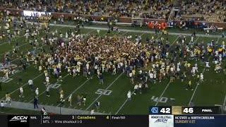 Georgia Tech UPSETS 17 North Carolina and fans storm the field [upl. by Serafine]