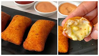 Crispy Creamy Cheesy Pockets  Crispy Cheesy Bread Pockets Easy Snacks Recipe Cheesy Bread Pockets [upl. by Kania]