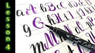 Beginner Brush pen handlettering Capital letters  How to Hand Letter [upl. by Nosnehpets603]