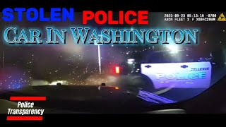 Police Chase Stolen Police Car In Washington State [upl. by Auqinu]