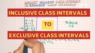 Convert Inclusive Class interval to Exclusive Class Interval  Inclusive and Exclusive Series [upl. by Aarika26]