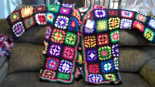 Ponchosgranny crochet jacket Mom has talent [upl. by Ibor]