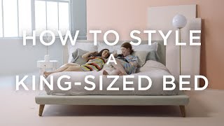 How To Style A KingSized Bed With Basic Pillows [upl. by Idnek]