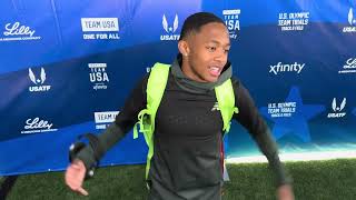 High schooler Quincy Wilson after finishing 6th in Olympic Trials 400 final [upl. by Codding274]