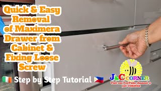 How to Remove IKEA MAXIMERA Drawer from Cabinet and Fixing the Loose Srew 😍 JnC Corner [upl. by Ahsemot647]