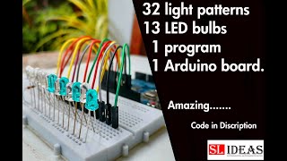 LED chaser with 32 effects led patterns with Arduino  Code in Discription [upl. by Lowndes532]