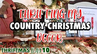 THRIFTING HOME DECOR FOR CHRISTMAS  COUNTRY LIVING HOME TOUR [upl. by Eihpos]