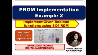 PROM Implementation  Programmable Read Only Memory  implementing boolean function Example 2ROM [upl. by Liw748]