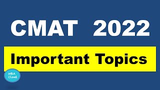 CMAT EXAM 2022Important Topics [upl. by Jessie]