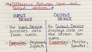 Difference between input and output devices  input and output devices of computer  Computer [upl. by Beryl]