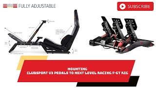 Mounting Fanatec Clubsport V3 pedals to Next Level Racing FGT cockpit [upl. by Kcirtap]