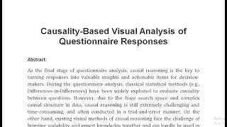 Causality Based Visual Analysis of Questionnaire Responses [upl. by Wilber]