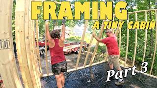 Building a Small Off Grid Cabin Framing Walls in a Heat Wave Part 3  Cabin in the Woods [upl. by Cardwell790]