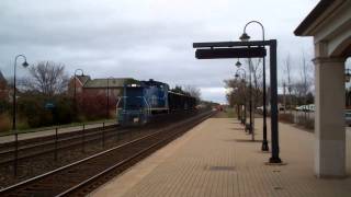 Metra NIRC EMD SW1500 5 Pushing Ballast Cars Lake Forest Metra [upl. by Nortad]