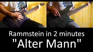 42 Rammstein  Alter Mann guitar and bass lesson  tab  cover HD IN 2 MINUTES [upl. by Pesvoh434]