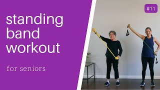 Standing Band Workout for Seniors Beginner Exercisers [upl. by Irem]