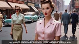 Never see 1950s Style  Everyday Womens Fashion in Vintage Photos COLORIZED [upl. by Miko]