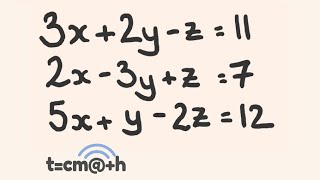 Simultaneous Equations Three Variables Using Elimination  Math lesson [upl. by Sophia]