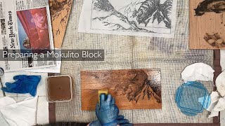 Preparing a Mokulito Block MokulitoMokuhanga Project combining wood litho amp Japanese woodblock [upl. by Naed]