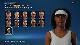 TopSpin 2K25 Creating Venus Williams 🇺🇸 [upl. by Mcnelly]