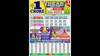 Lottery Sambad Live 0100 pm 130624 Morning Nagaland State Dear Lottery Result Today dearlottery [upl. by Hnib329]