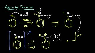 Azo dye formation  Electrophilic aromatic substitution reactions  Chemistry  Khan Academy [upl. by Hanschen]