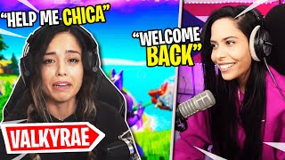 Valkyrae Returns to Fortnite Battle Royale Chica [upl. by Tatianas74]