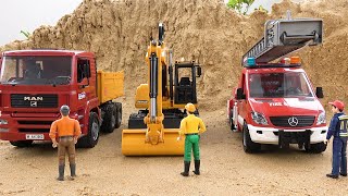 Bibo play with toy fire truck excavator dump truck  Construction vehicle funny stories  BIBO TOYS [upl. by Attikin165]