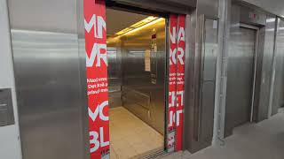 Thyssen Krupp MRL traction lifts  ICA Maxi Supermarket in Solna SE [upl. by Namzzaj]